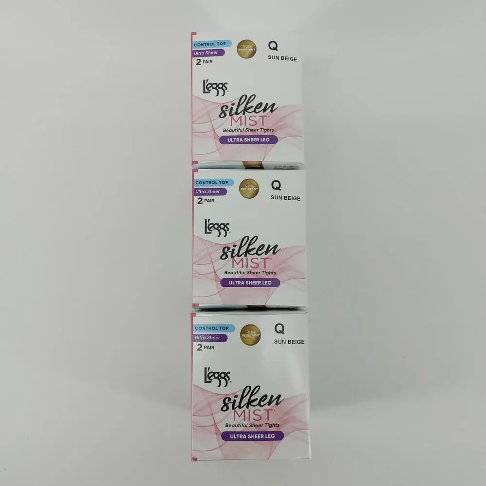 Leggs Sun Beige Q Silken Mist Ultra Sheer Leg Control Run Resistant